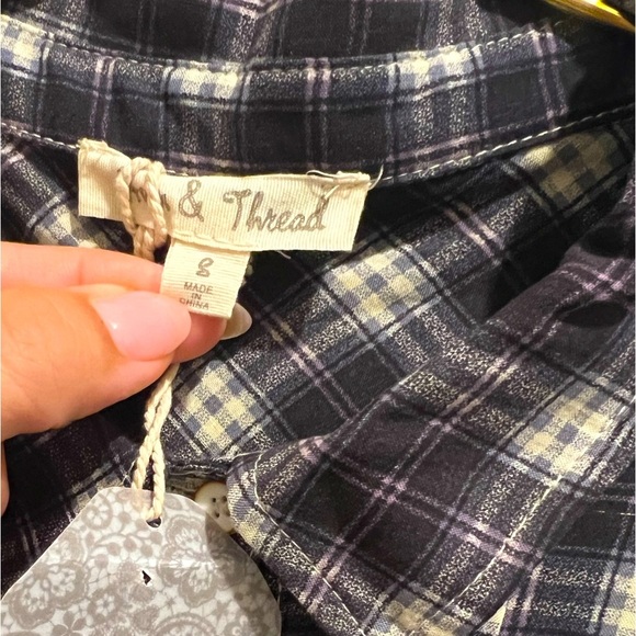 NWT Hem & Thread | Plaid Shirt with Bib Detail - Picture 3 of 8